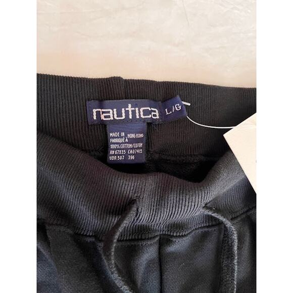 VTG NWT Nautica Sweatpants Mens Classic Black Size Large - Picture 3 of 7